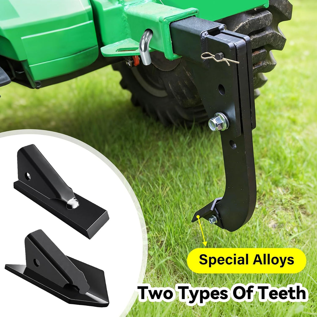 Heavy Duty Hitch Mounted Trencher 3 Point Hitch Subsoiler Lawn Ripper for ATV UTV Tractor 16" Adjustable Shank Plow 2