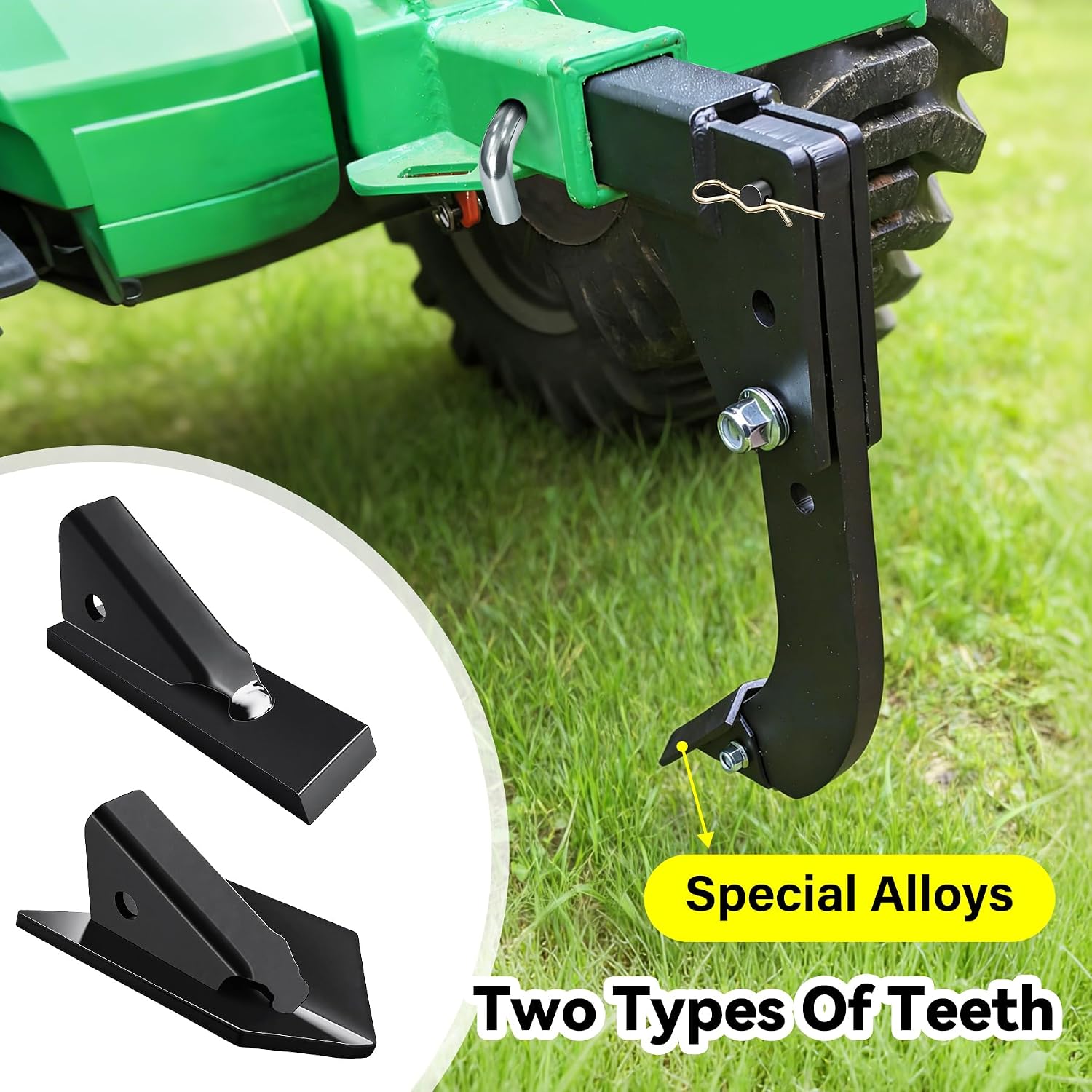 Heavy Duty Hitch Mounted Trencher 3 Point Hitch Subsoiler Lawn Ripper for ATV UTV Tractor 16" Adjustable Shank Plow 2