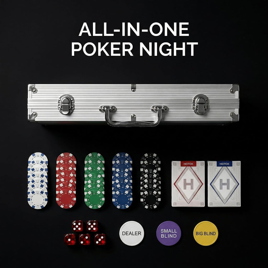 Poker Chip Set - Classic 300PCS Poker Set with Aluminum Case, 11.5 Gram Casino Chips for Texas Holdem Blackjack