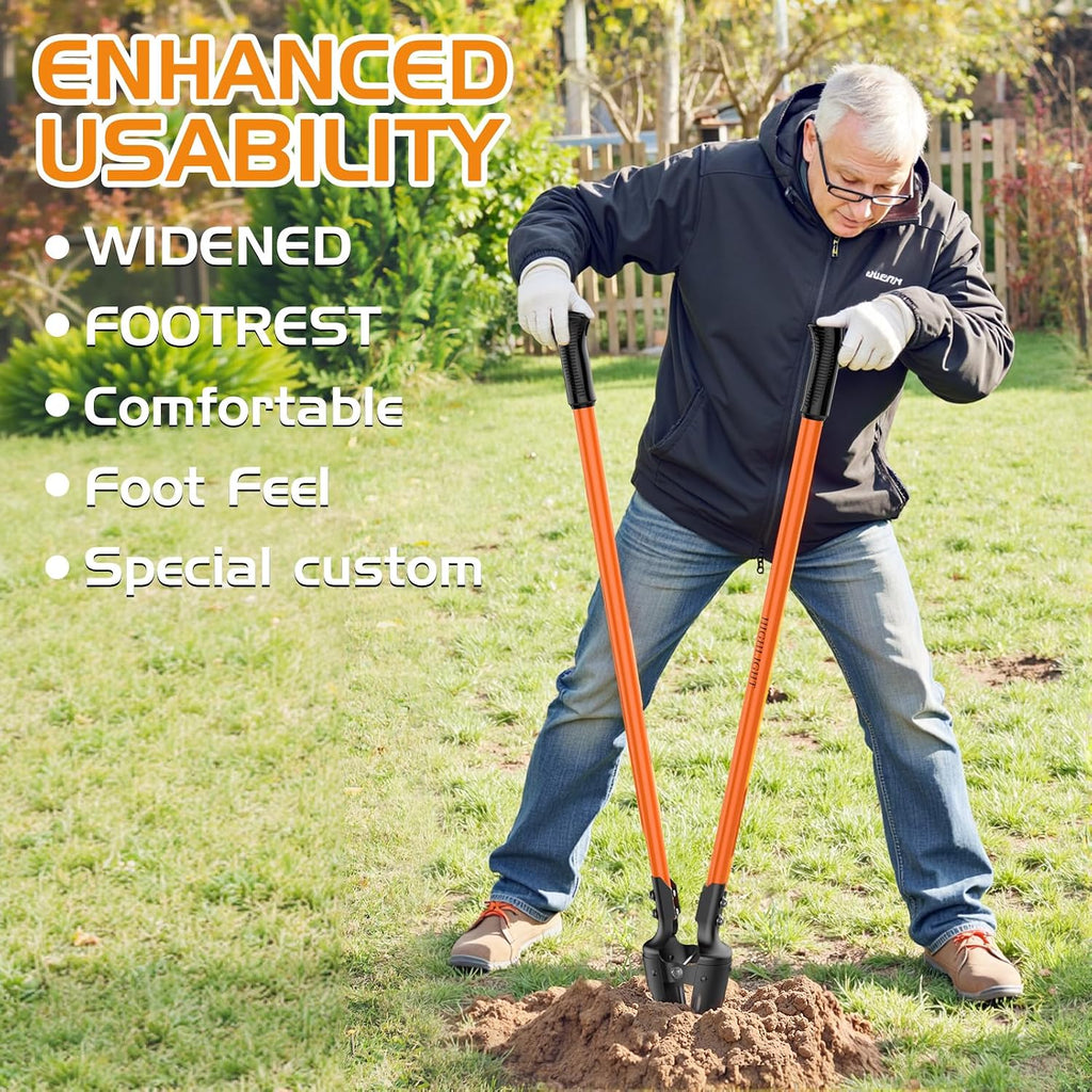Post Hole Digger Hole Digger,58Inch 8Lb Fiberglass Steel Fence Planting | Heavy duty lightweight digger, curved steel