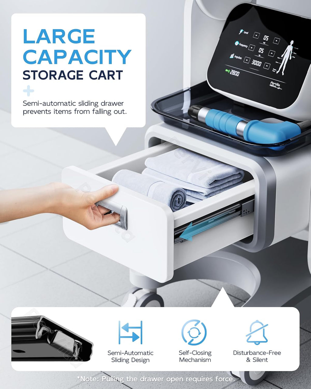 Professional Medical Trolley Cart with Wheels Mobile Ultrasound Cart Beauty Storage Utility Cart Rolling Cart with