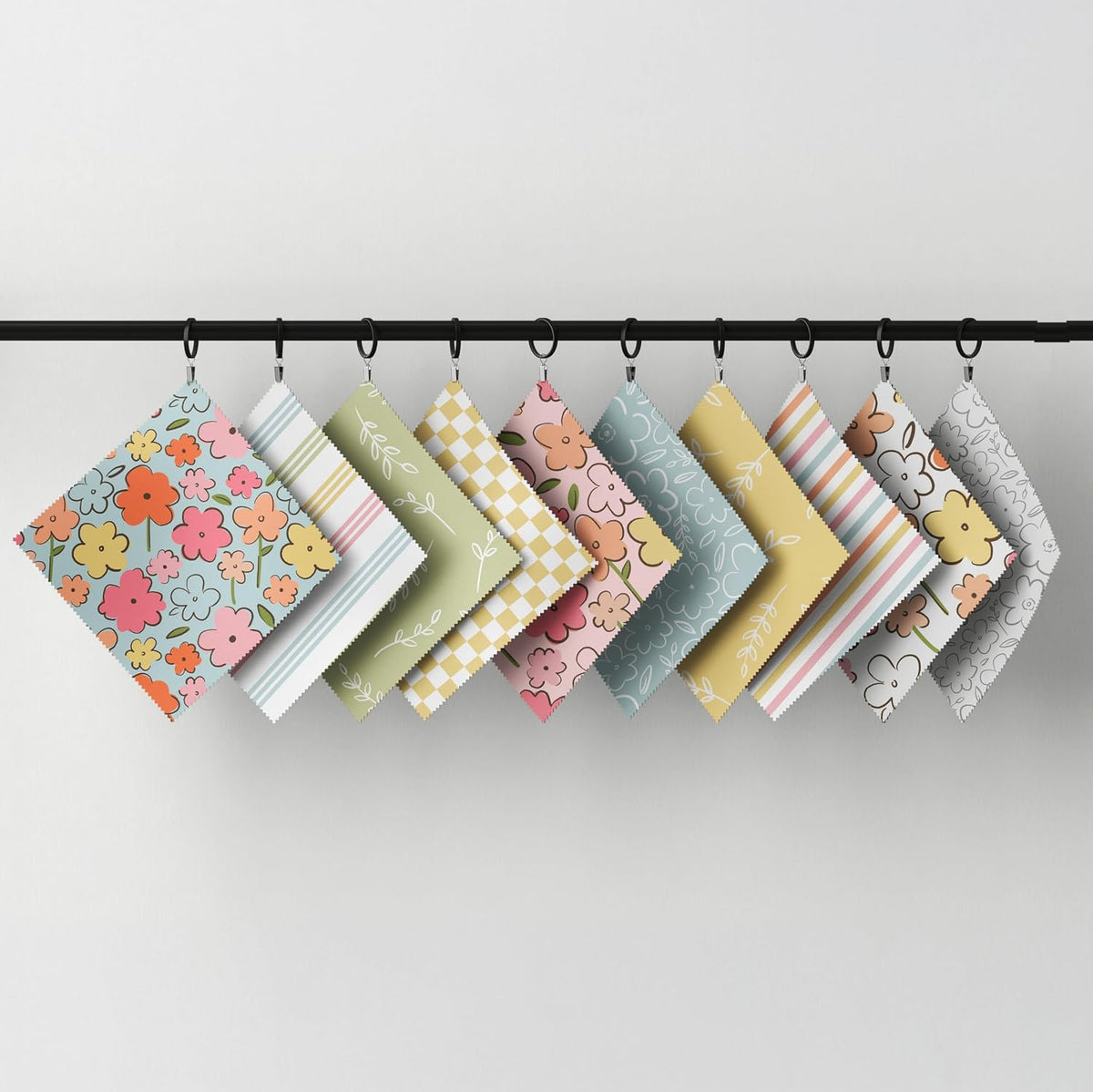 10-Pcs Fat Quarters Fabric Bundles of 100% Soft Cotton, 18" x 22" - Sweet Blooms Floral Fabric Squares for Patchwork