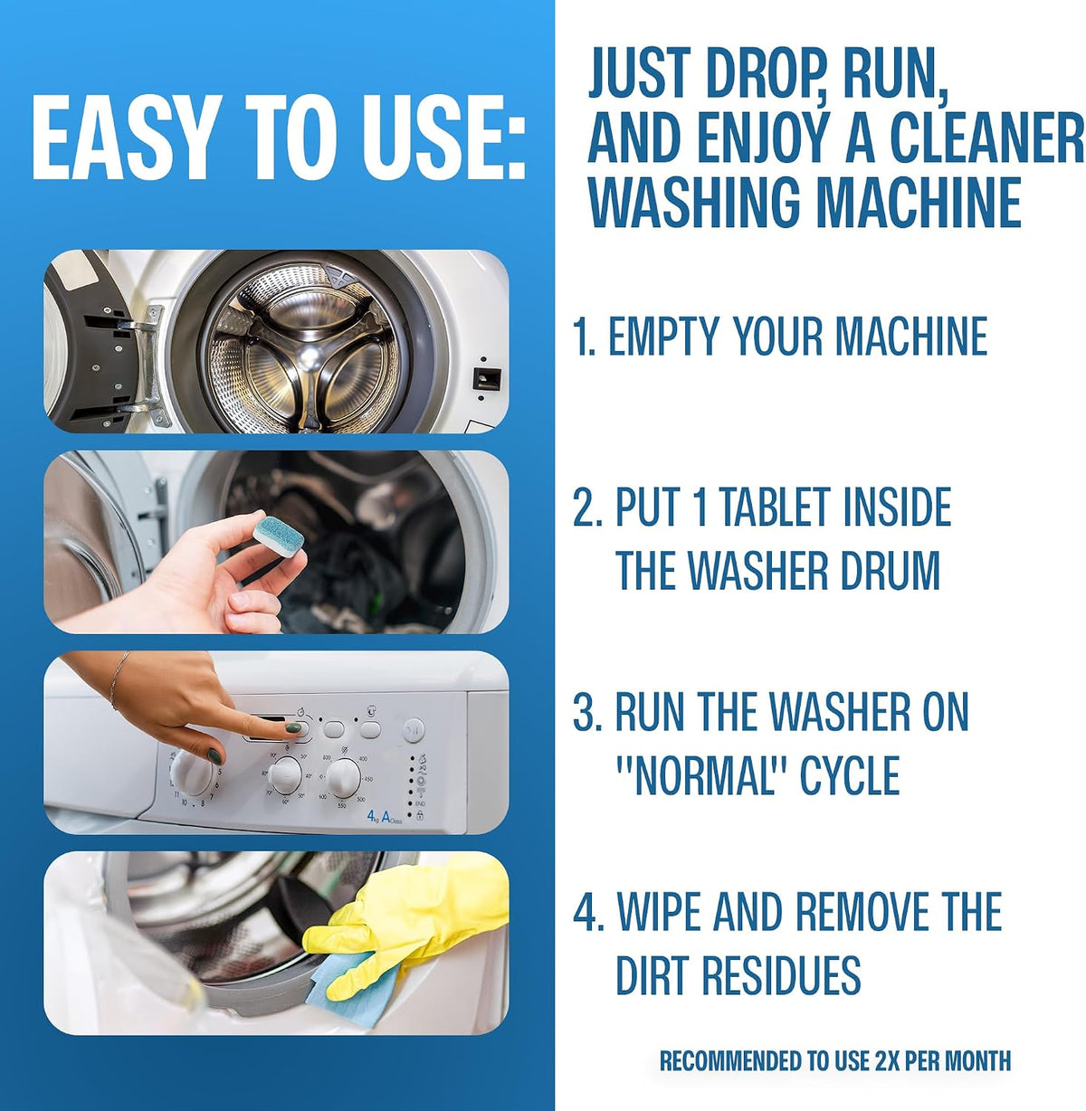 Washing Machine Cleaner Tablets, 24 Count
