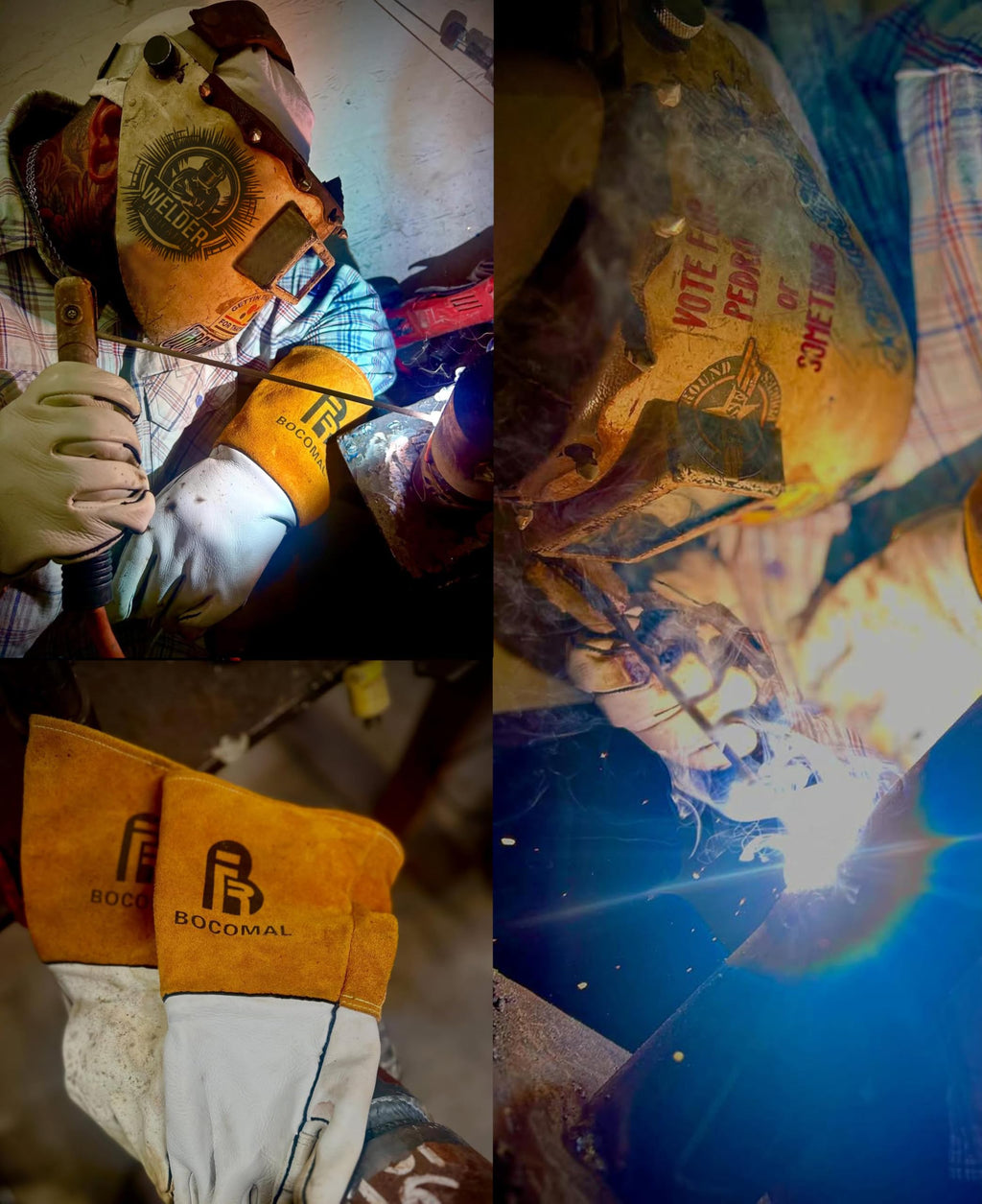 Welding Gloves, 14" Lined Grain Leather, Kevlar Stitch Multi-Task