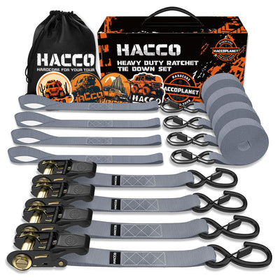 Ratchet Tie Down Straps, 1 in x 16 ft, 4-Pack for Trucks