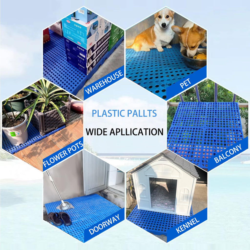 Plastic Pallets, Plastic Pallets for Basement Storage, Nestable Lightweight Waterproof for Basement Garage