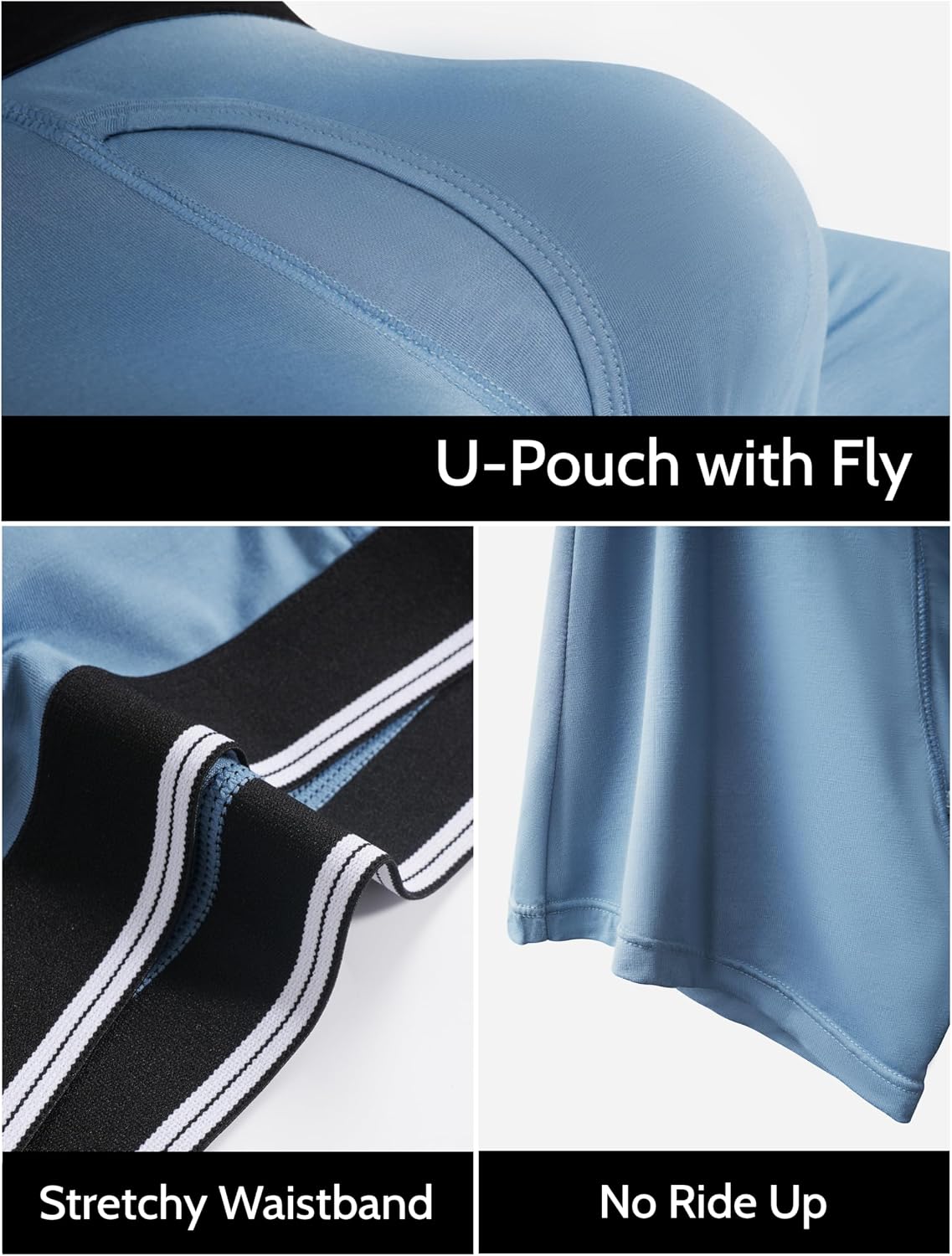Incontinence Underwear for Men Washable Soft Boxer Briefs 3 Pack