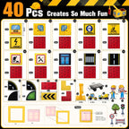 Magnetic Tiles for Kids, 39PCS Construction Magnet Tiles