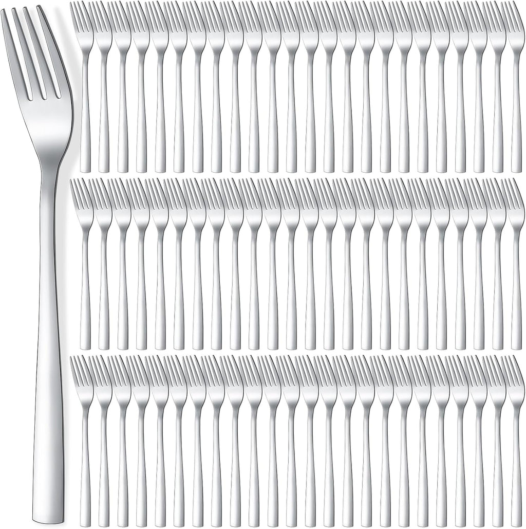 100 Pcs Dinner Forks Bulk Set 8 Inches Stainless Steel Metal Forks