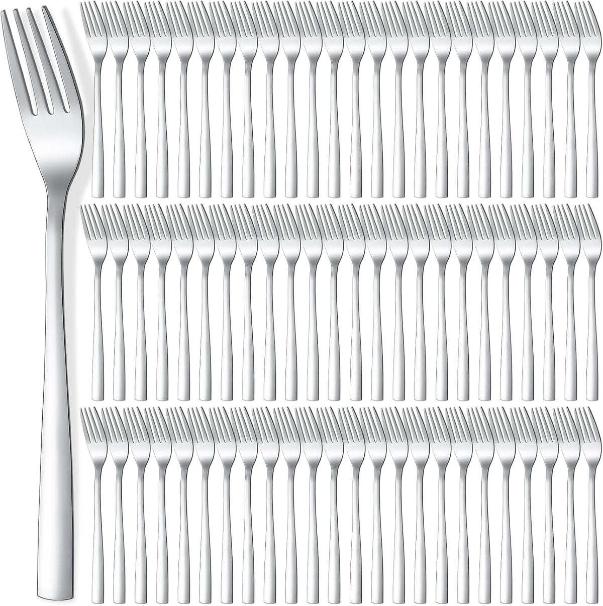 100 Pcs Dinner Forks Bulk Set 8 Inches Stainless Steel Metal Forks