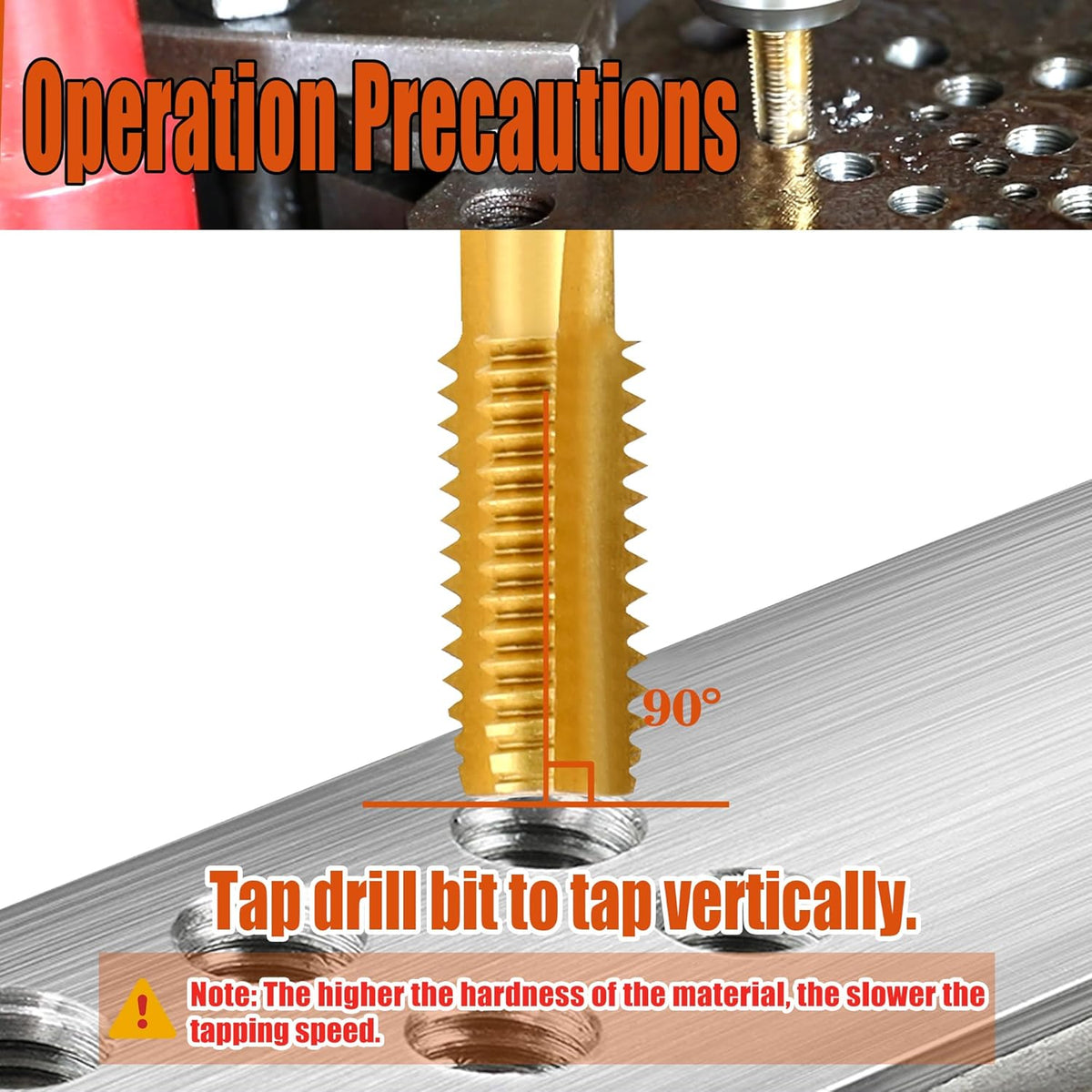 2Pcs 6-32 UNC Thread Tap for Metal,6-32 UNC M2 HSS Thread Milling Tap