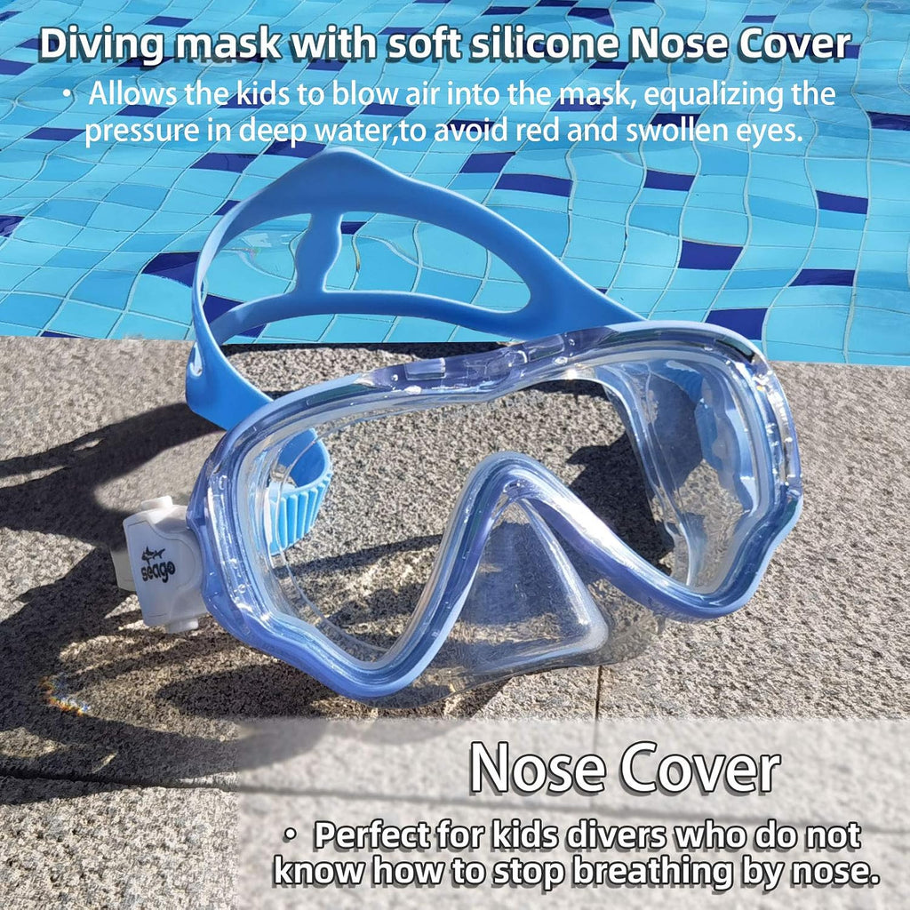 Kids Swim Goggles Snorkel Diving Mask for Youth(5-15), Anti-Fog 180° Clear View