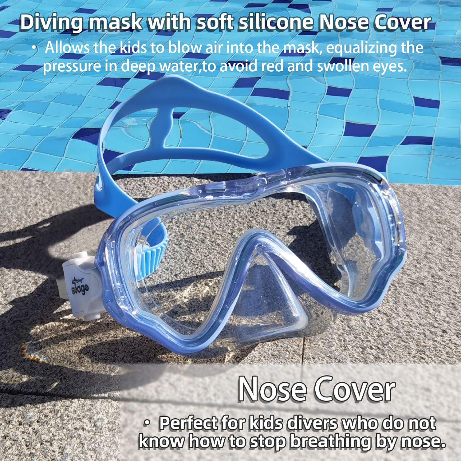 Kids Swim Goggles Snorkel Diving Mask for Youth(5-15), Anti-Fog 180° Clear View