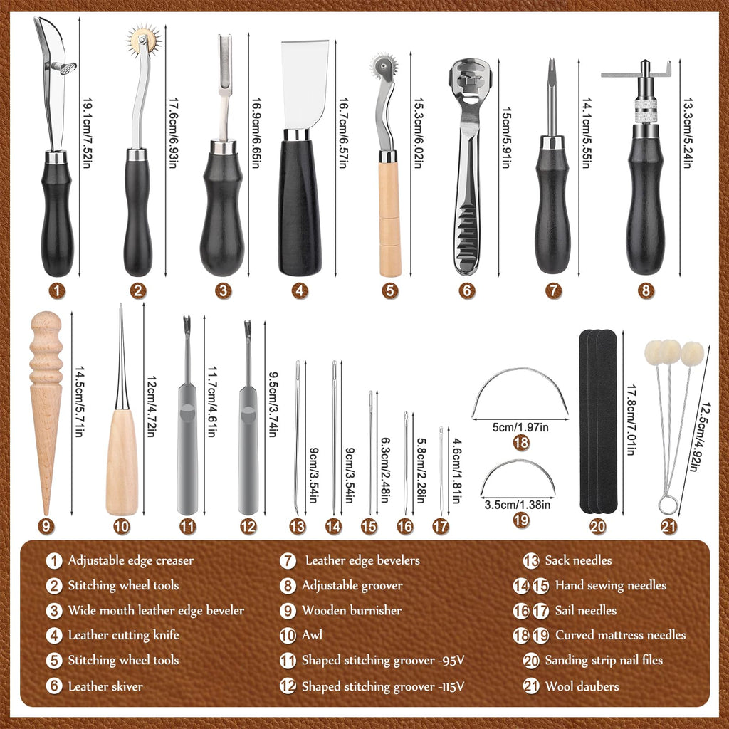 Leather Working Tools Kit, Leather Craft Tools for Stamping Repair