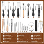Leather Working Tools Kit, Leather Craft Tools for Stamping Repair
