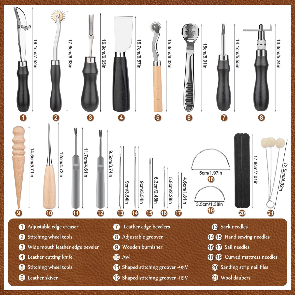 Leather Working Tools Kit, Leather Craft Tools for Stamping Repair