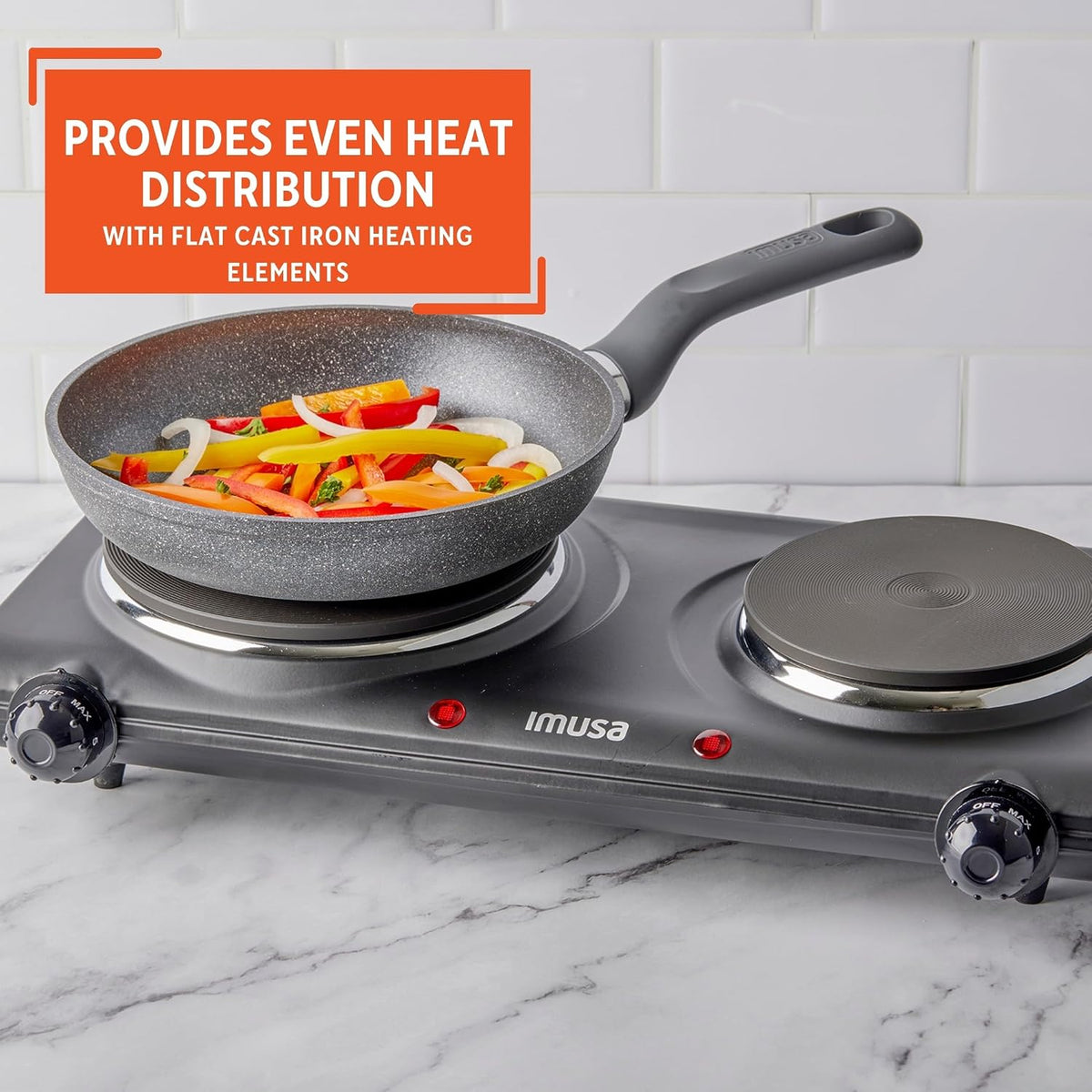 Double Electric Hot Plate, Black