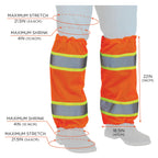 GloWear 8009 High Visibility Reflective Leg Gaiters, Two-Tone Mesh, Class E, 1- Pair , Orange