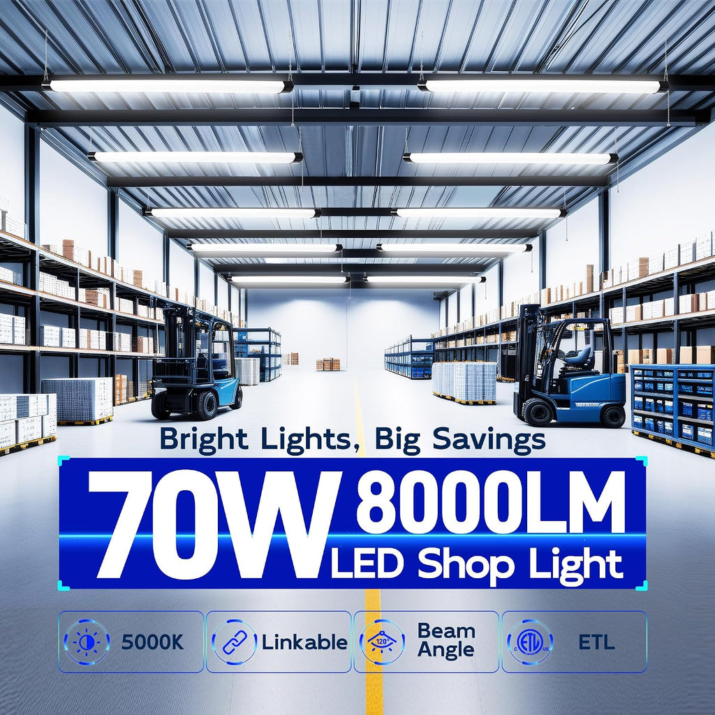 hykolity 4FT LED Shop Light Linkable,8000LM(300w Equivalent),5000K