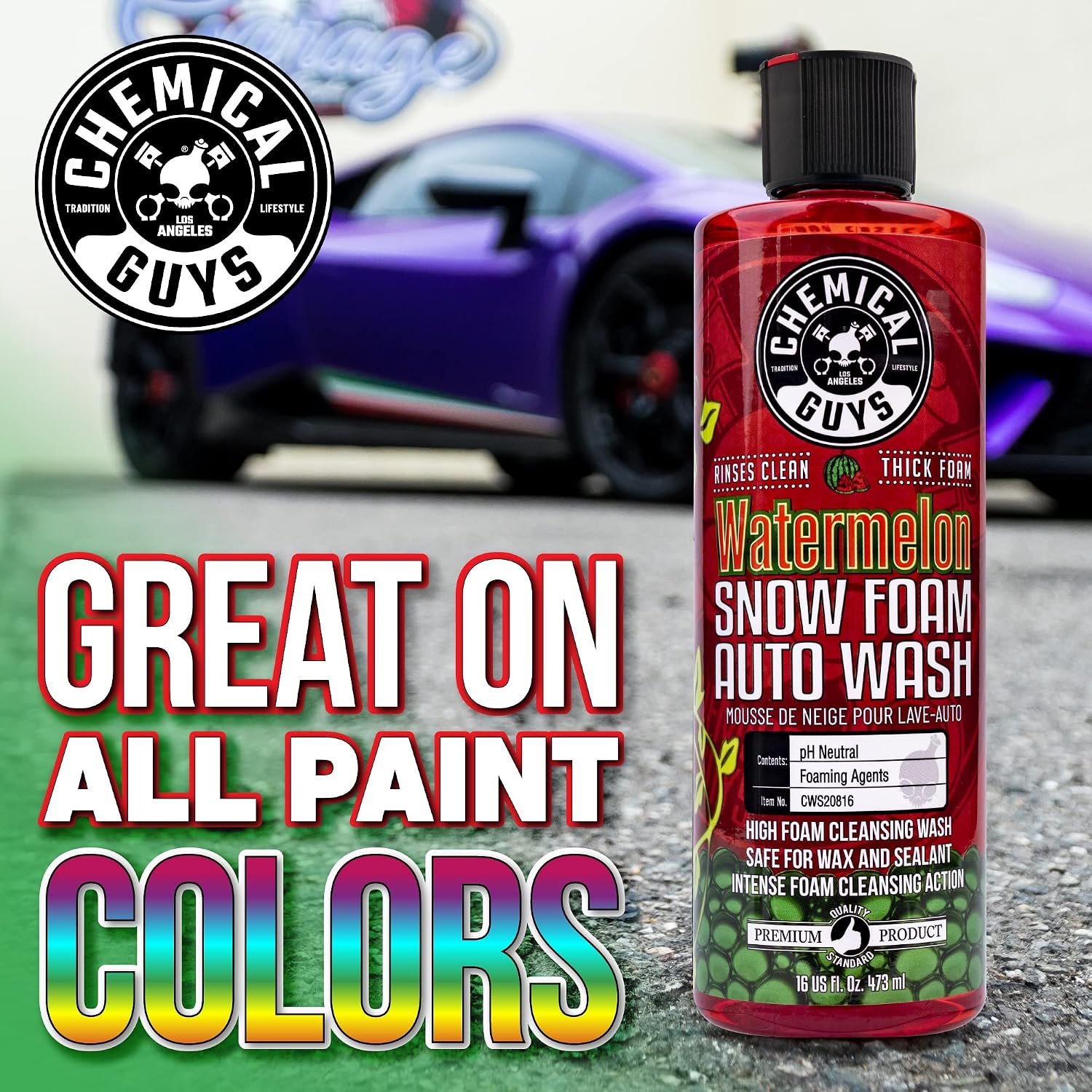 Watermelon Snow Foam Car Wash Soap for Foam Cannons, 16 oz