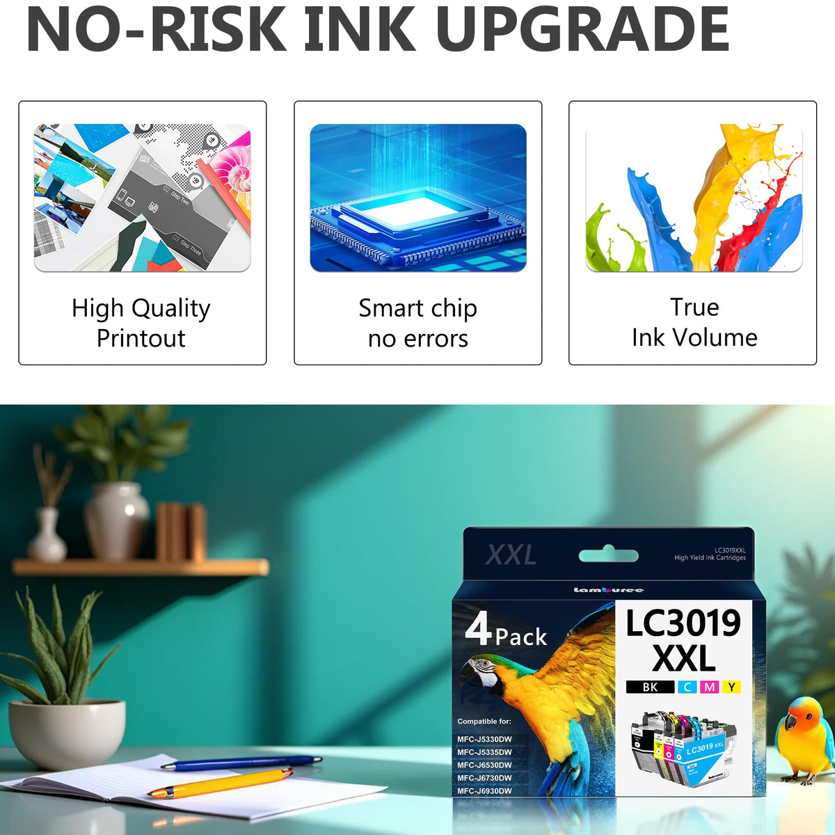 LC3019XXL Super High-Yield Ink Cartridges Replacement for Brother LC3019