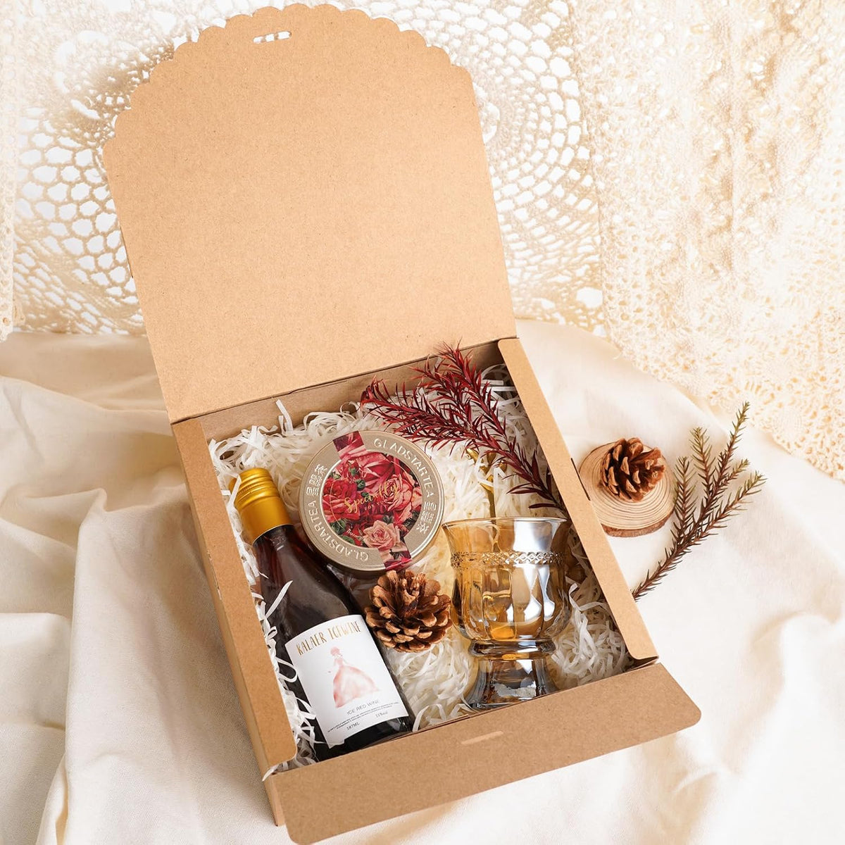 6 Pack 8x8x4 Brown Gift Boxes with Lids for Presents Cardboard Kraft Gift Boxes Bulk for Gifts Birthday Wedding Party