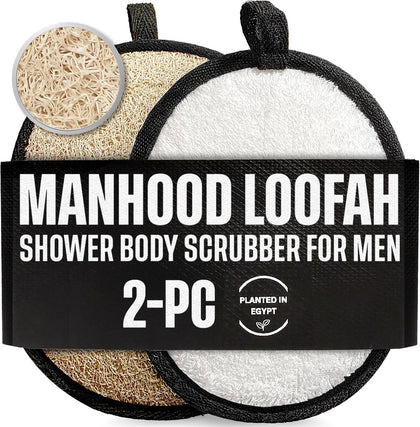SERRENTO Loofah Body Scrubber Back Scrubber - Egyptian Luffa Shower Sponge for Men, Bath Sponge Exfoliator, Body Wash