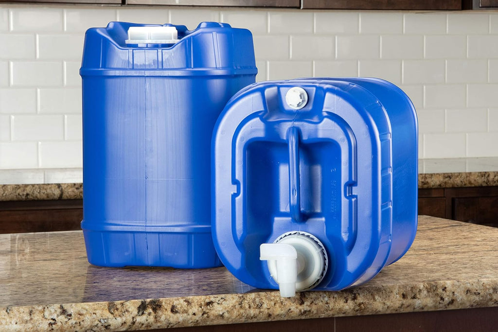 Legacy Food Storage Emergency Water Storage Containers, Long Term 5 Gallon Water Tank - 4 Stackable Food Grade Tanks