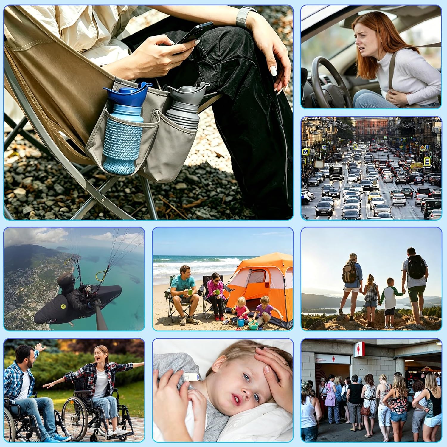 Scalable Emergency Urinal, 750ml Portable Toilet for Car, Portable Mini Outdoor Camping Travel Shrinkable Personal