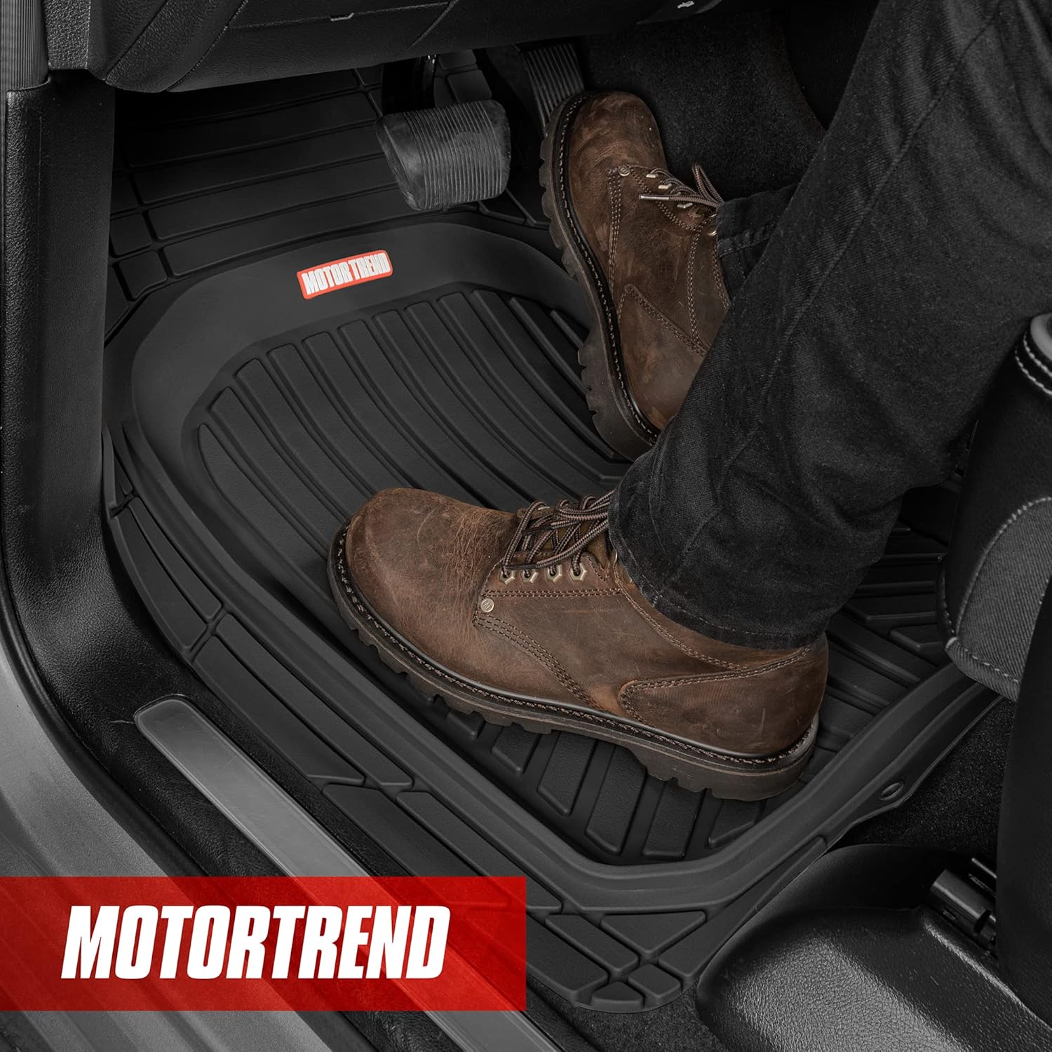 FlexToughXL Floor Mats for Cars Full Set, All-Weather Rubber Automotive Floor Mats, Waterproof Heavy Duty Car Mats