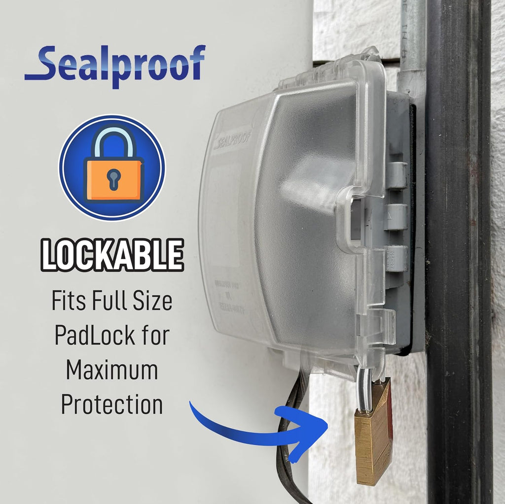 1-Gang Weatherproof In Use Outlet Cover | Horizontal/Vertical Outdoor Plug and Receptacle Protector, Lockable Bubble