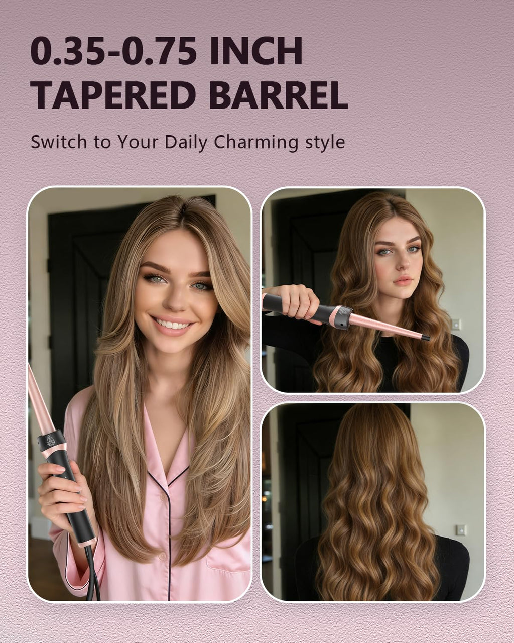 5 in 1 Curling Iron Set, Ceramic Curling Wand & Flat Iron