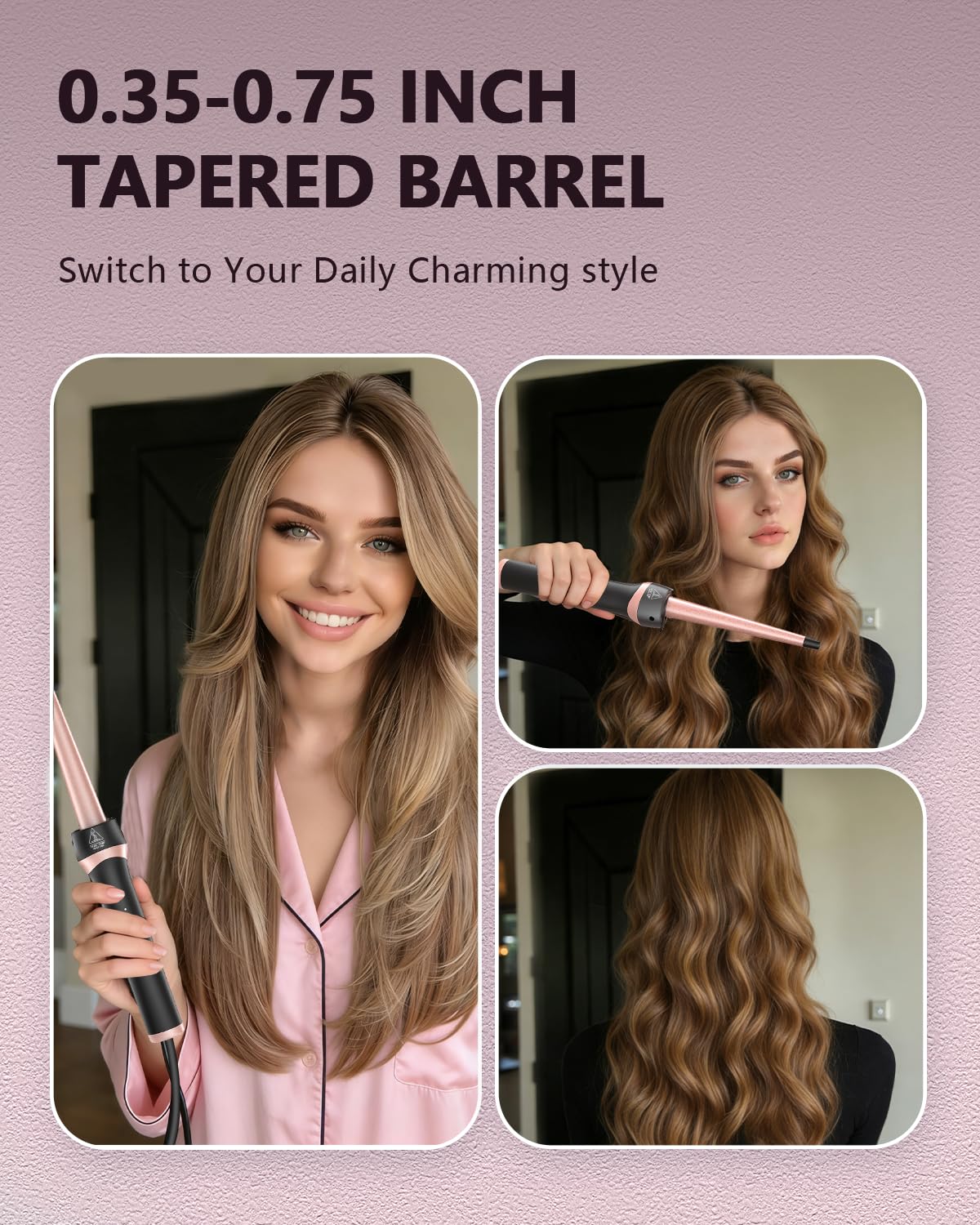 5 in 1 Curling Iron Set, Ceramic Curling Wand & Flat Iron