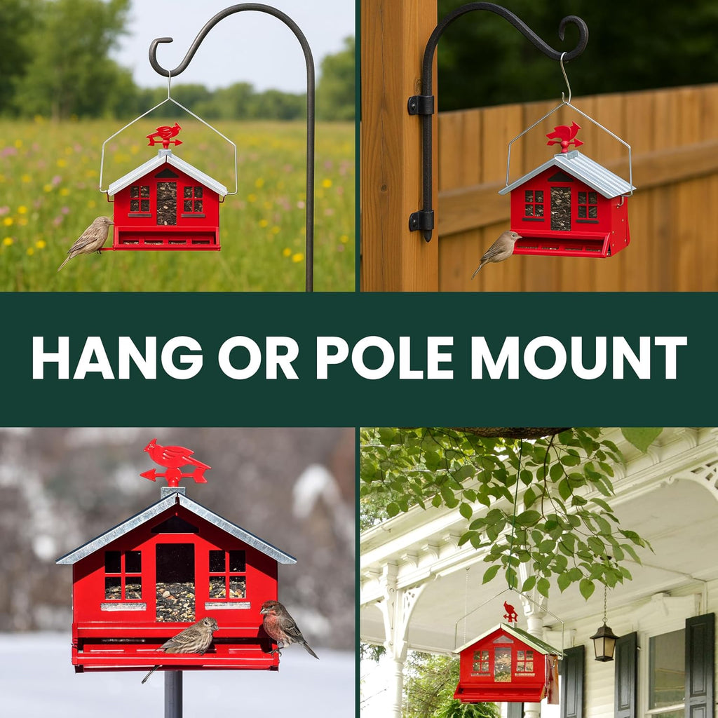 Squirrel-Be-Gone II Country Style Bird Feeder, 8 lb Seed Capacity