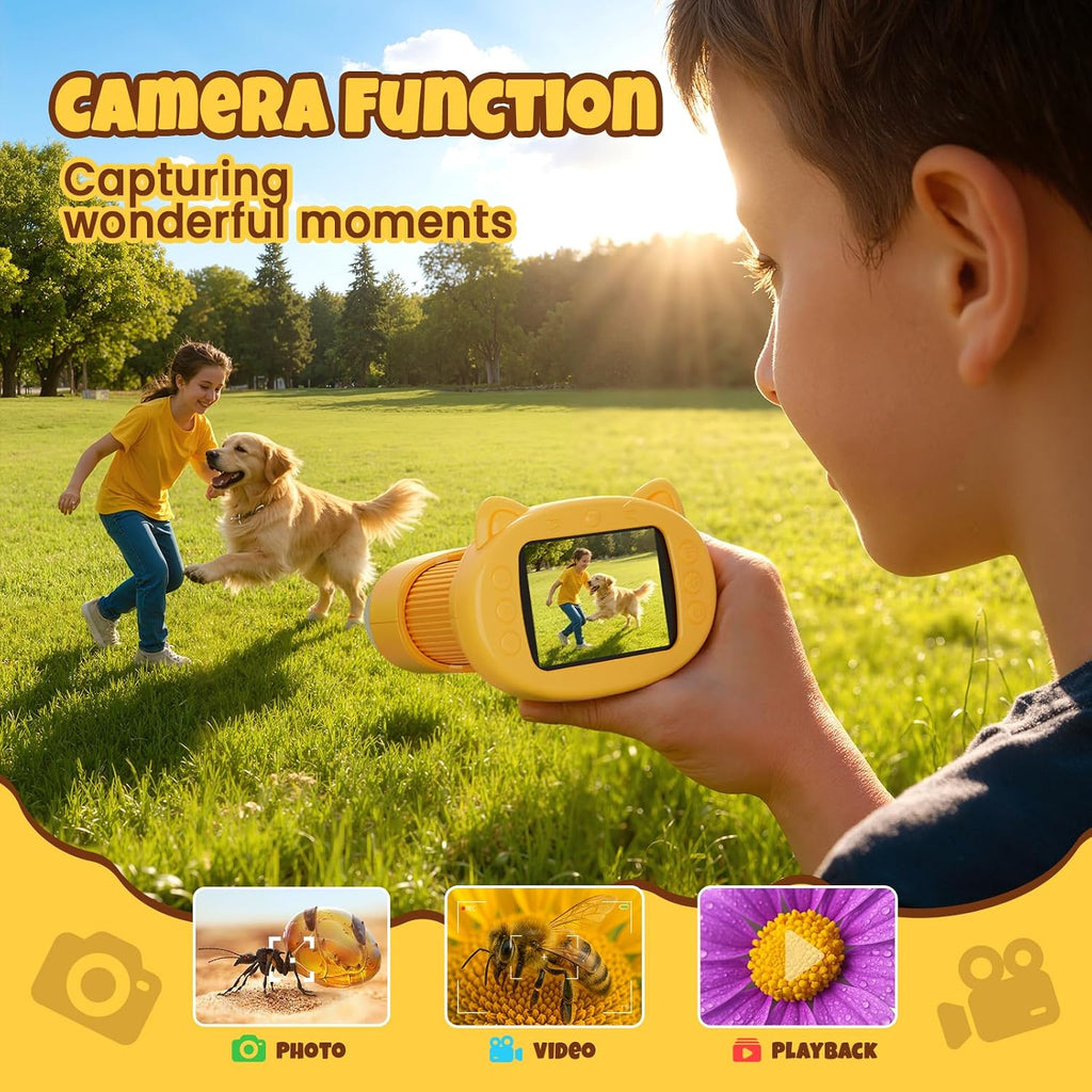 Handheld Digital Mini Microscope for Kids: 1000X 4K 2.4" Microscopes Toys | Portable Pocket STEM Electronic Learning
