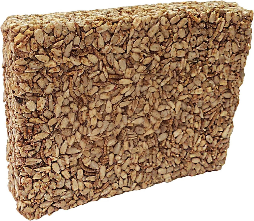 Songbird Treats Seed Bars | 12 Pack of 7 oz Bird Seed Cakes for Wild Birds (Sunny Mealworm)