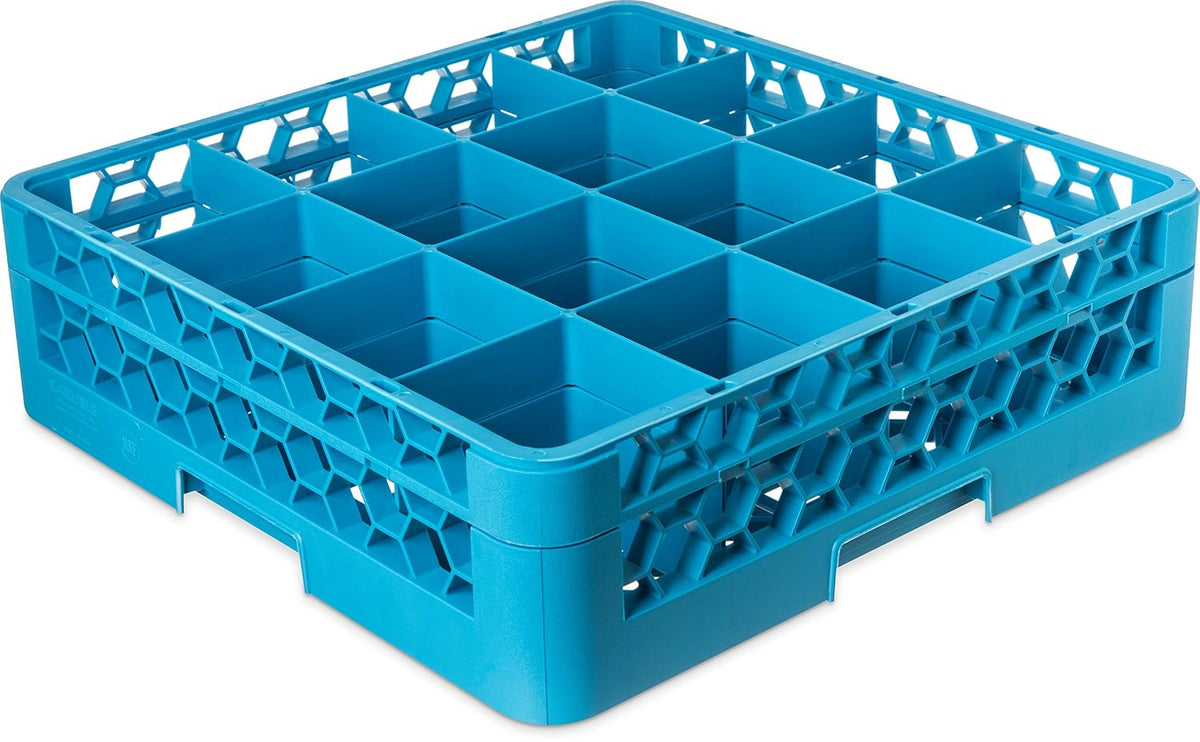 Carlisle Commercial Dishwasher Glass Rack, 16 Compartments, 1 Extender