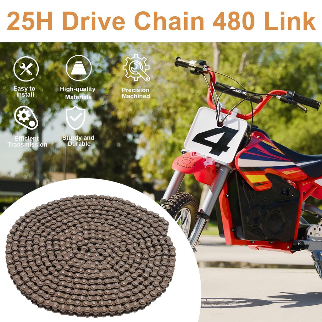 25H Roller Chain 10 Feet 480 Links Heavy Duty Replacement Chain