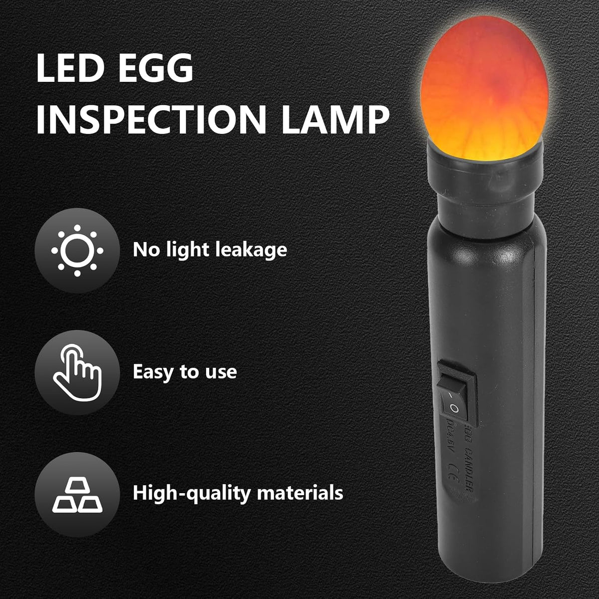 Bright Cool LED Light Egg Candler Tester Candler Candling Lamp, Egg Candler LED Light for Monitoring Eggs Development