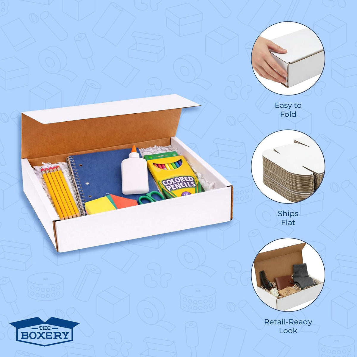 Corrugated Mailers White Tuck Shipping Boxes (11 1/8 x 8 3/4 x 2)