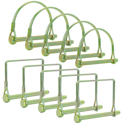 10 Pcs Gold Pto Shaft Locking Pin 1/4” x 2-3/4" Hitch pin Trailer Pin –Safety Coupler Pin for Farm Trailers Wagons
