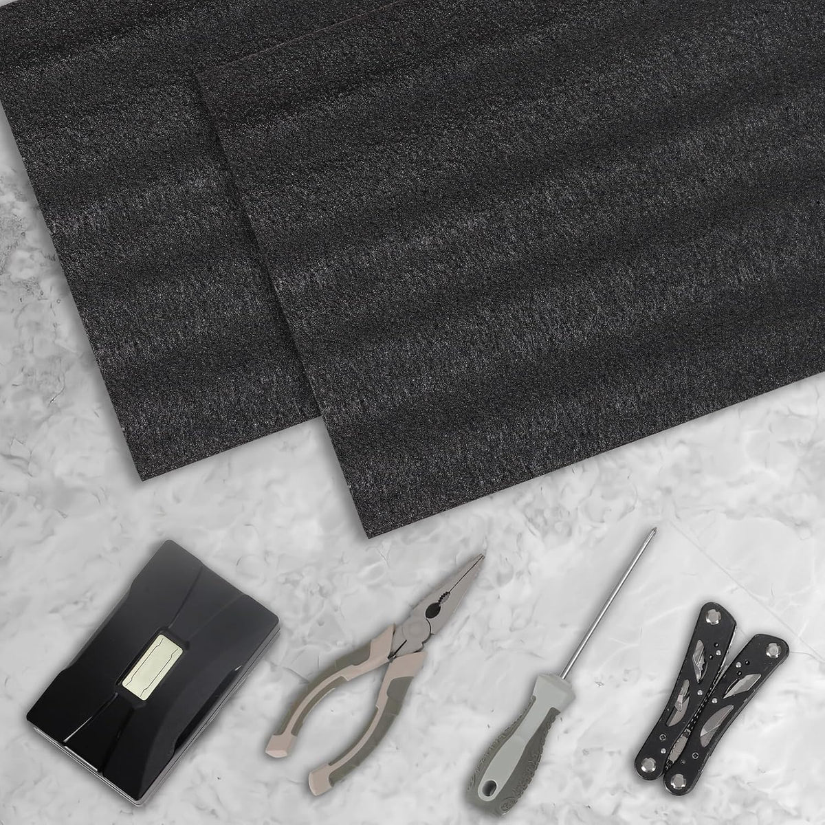 5 Pcs Black 16x12x0.5 Inch Polyurethane Foam Sheet