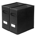 2 Pack Collapsible File Storage Box for Letter Size Documents, Portable File Organizer Box with Plastic Rails and