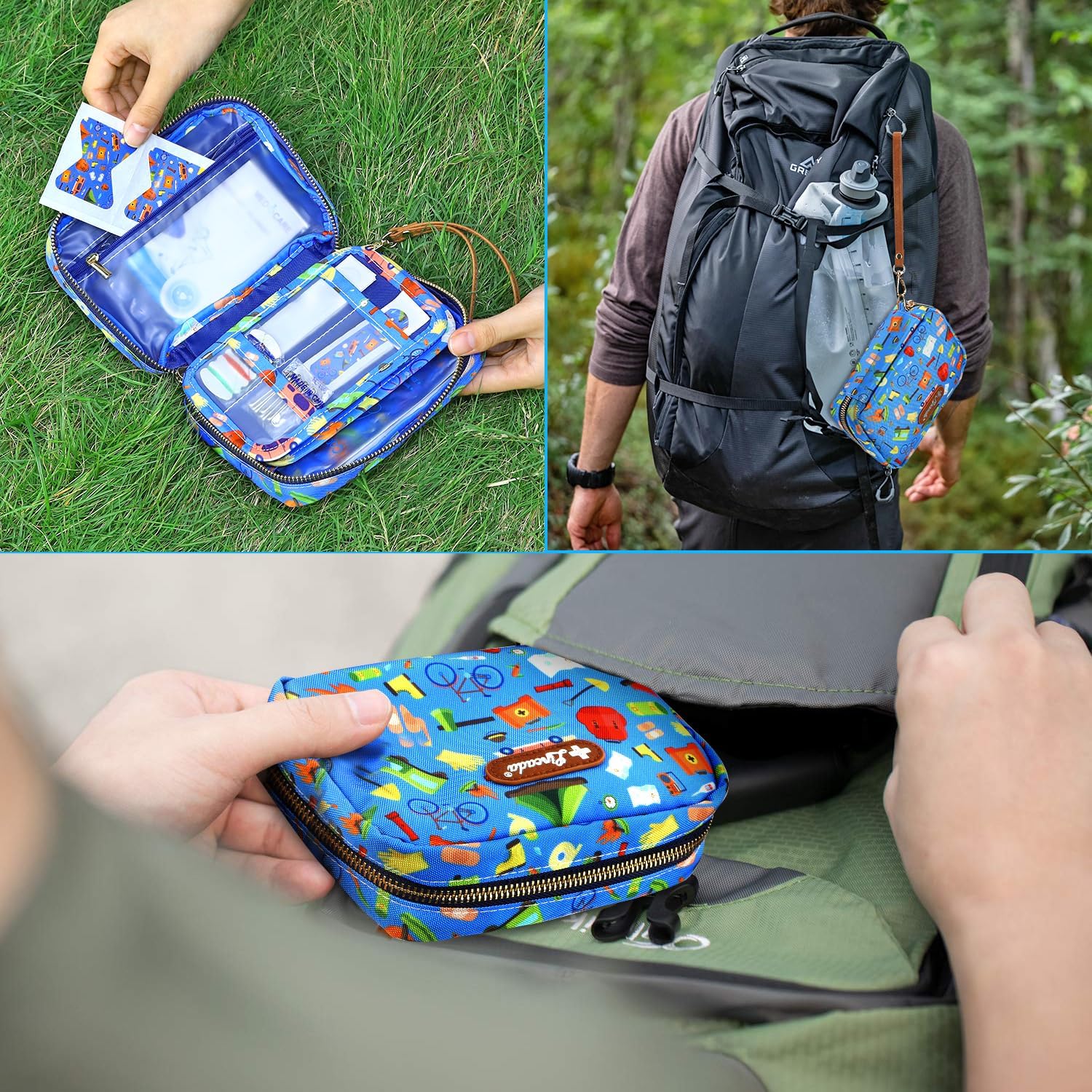 Portable Travel First Aid Kit for Kids and Adults, 143 Pieces All-Purpose Emergency First Aid Kit for Home, Car