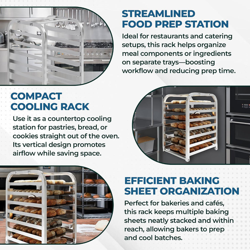20.3" x 24" End Load Bun Pan Rack, Holds 7 Full Size Pans, NSF