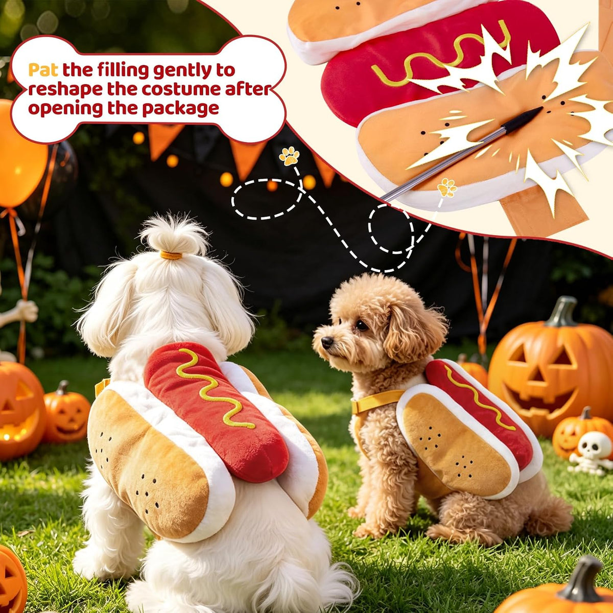 Halloween Dog Hot Dog Costumes Medium