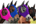 4 Pcs Horse Fly Mask with Ear, Large, Purple, Blue, Pink, Black