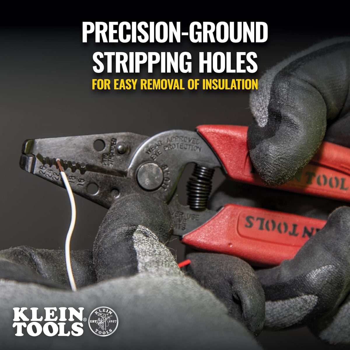 11046 Wire Stripper, Wire Cutter, Made in USA, Stripping/Cutting Tool for 16-26 AWG Stranded, Compact Nose with