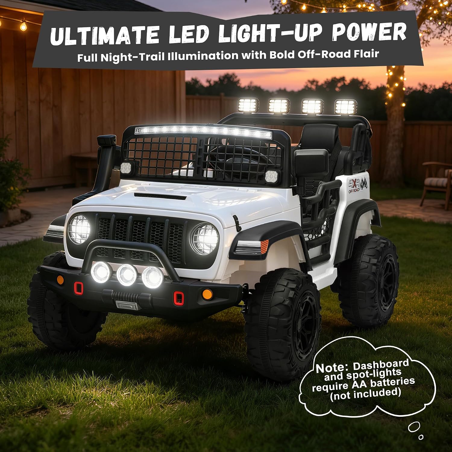 24V 2-Seater Kids Ride On Truck Car with Remote Control, Electric Off-Road with LED Lights, Spring Suspension