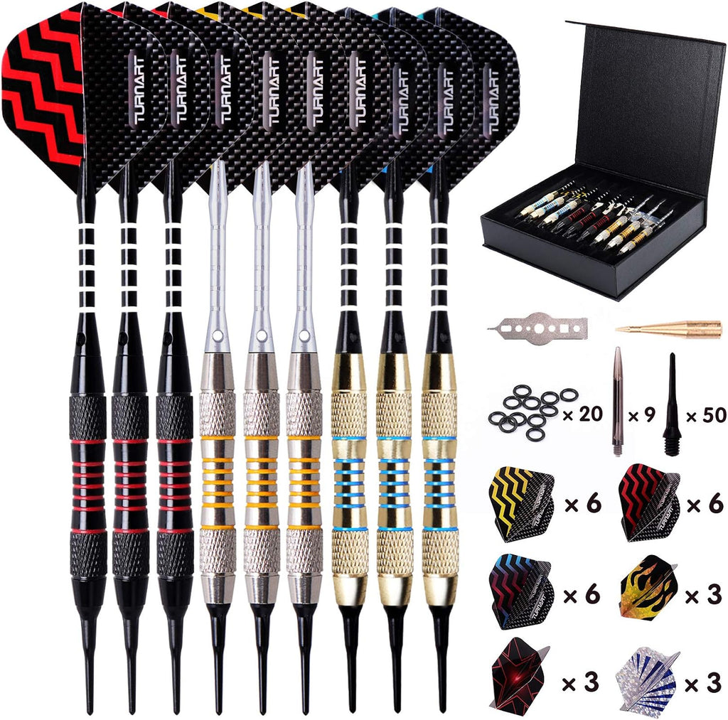 Darts Plastic Tip 9 Pcs 18 Grams Professional Soft Tip | Darts Set for Electronic Dartboard with 50 Extra Tips 9